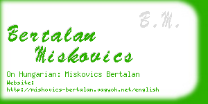 bertalan miskovics business card